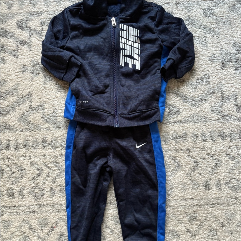 Nike Dri-FIT Black and Blue Jacket/Joggers 18 month